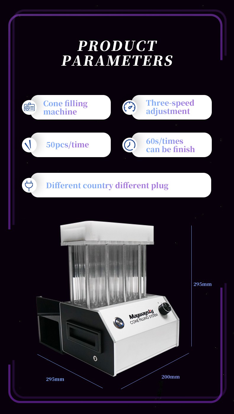 Maywaysky 50 Pre-rolle Cone Filling Machine Mini Knockbox For 1 1/4 King Size Pre-rolle