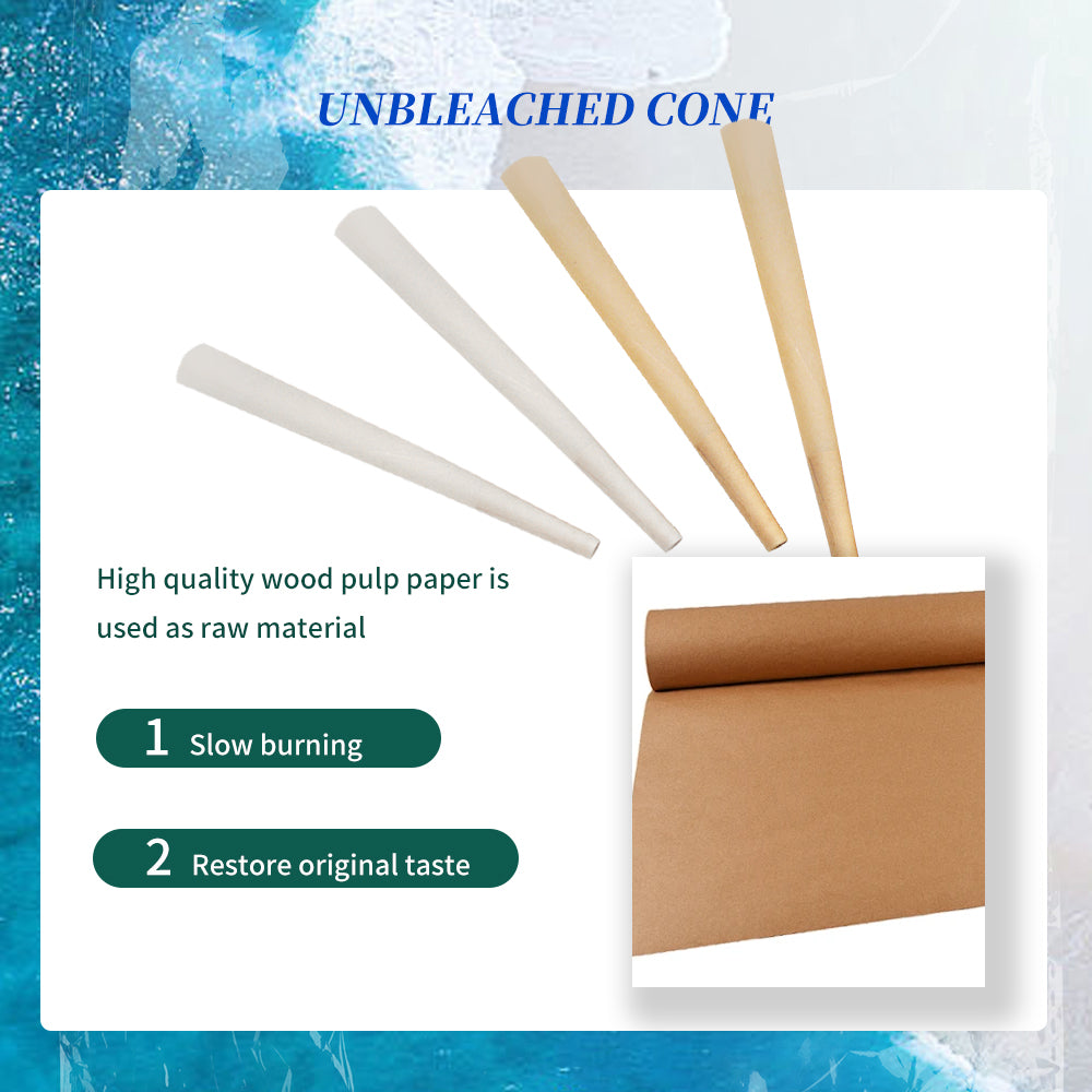 Maywaysky 1000pcs/box Pre-rolled Cone White/ Brown Unbeached Organic In Bulk