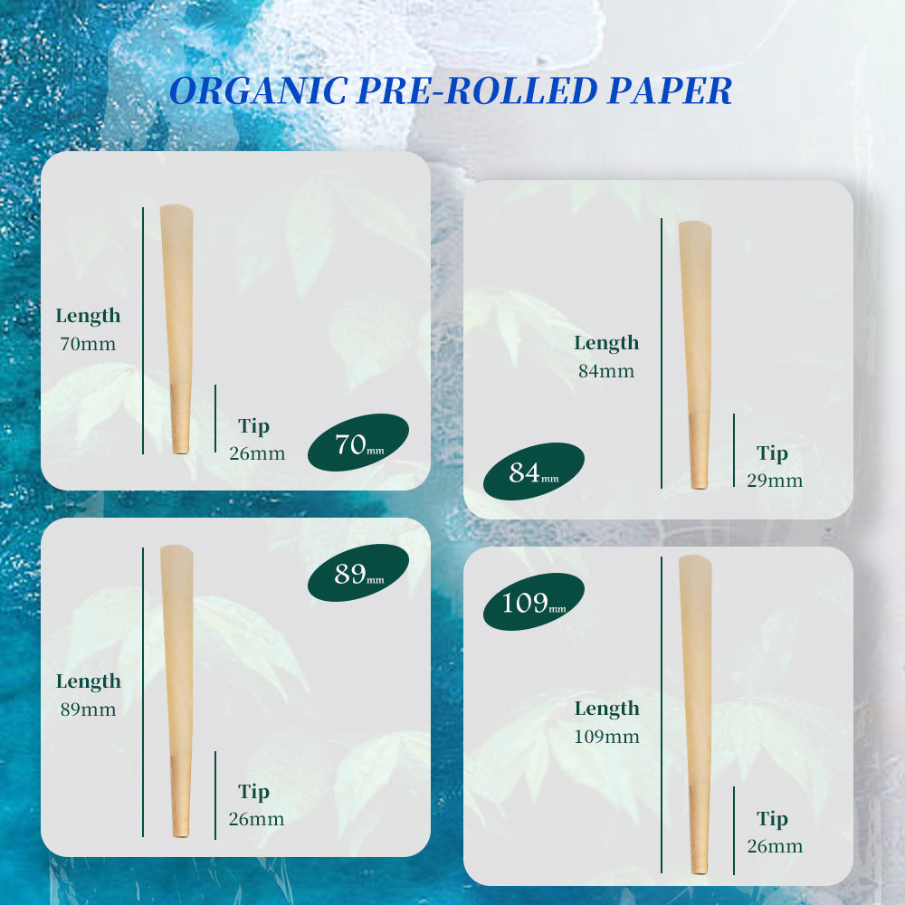 Maywaysky 1000pcs/box Pre-rolled Cone White/ Brown Unbeached Organic In Bulk