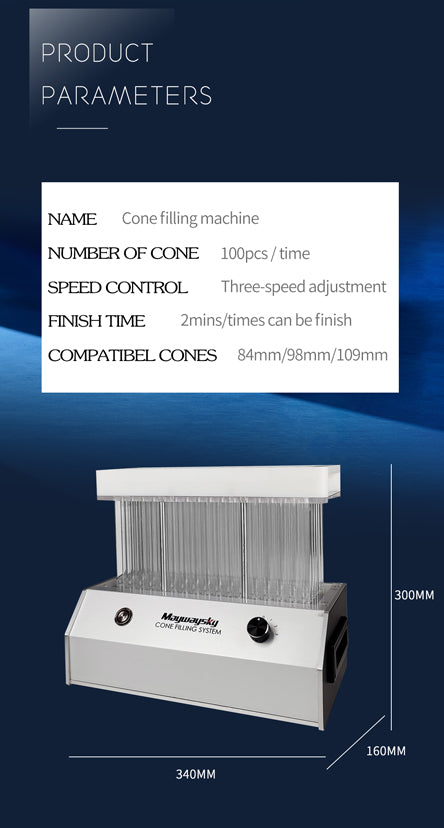 Maywaysky King Size Pre Roll Cone Filling Machine