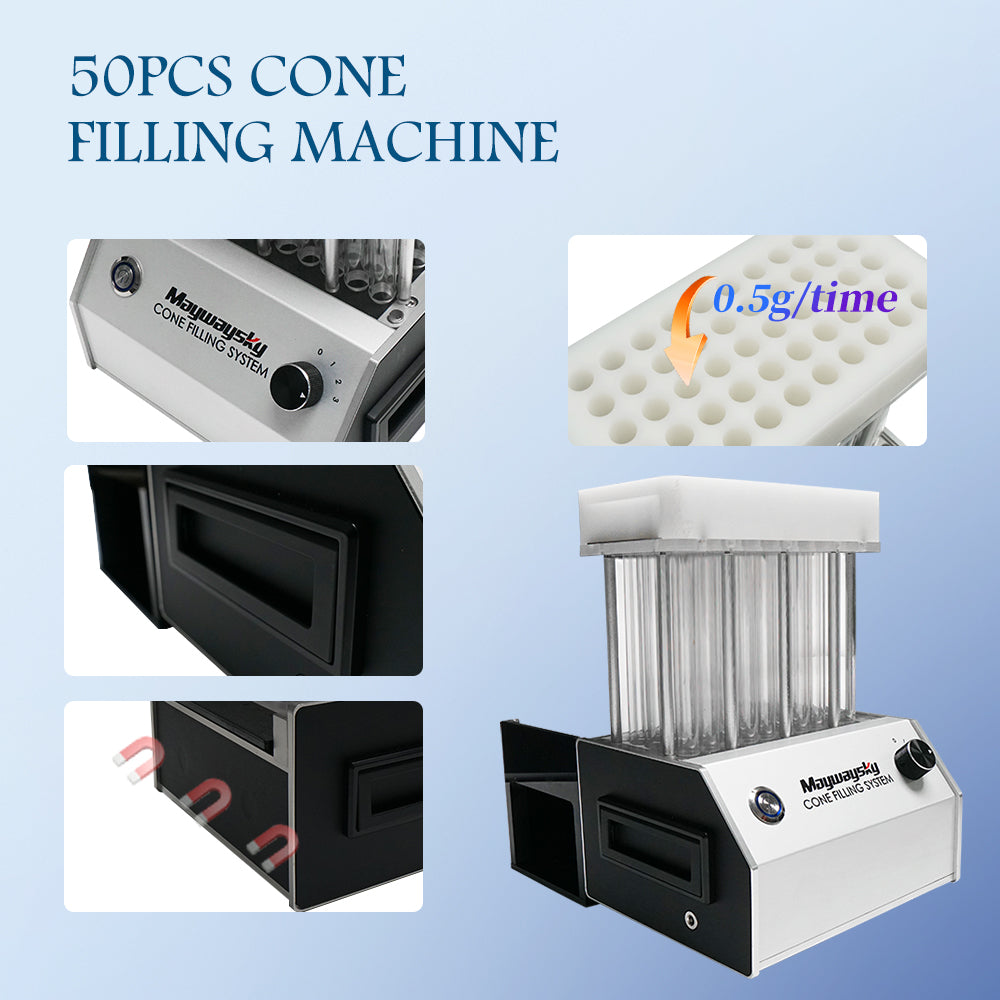 Maywaysky Combo Set 50 Cone Filling Machine+ 50 Cone Closer+ Electric Grinder