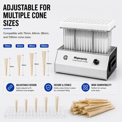 Maywaysky Cone Filling Machine Rolled Up 100pcs 1 ¼ 98mm King Size Pre-rolled Cone