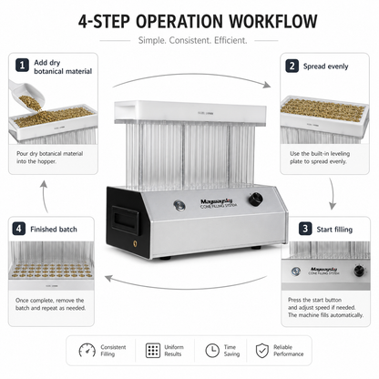 Pre-rolled Cone Filling Machine For King Size 1 1/4 84mm Pre-roll Cone Machine