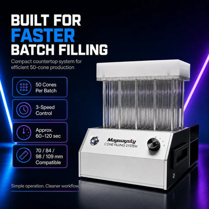 Maywaysky 50 Pre-rolle Cone Filling Machine Mini Knockbox For 1 1/4 King Size Pre-rolle