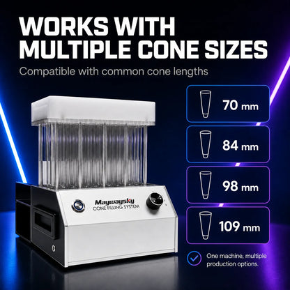 Maywaysky 50 Pre-rolle Cone Filling Machine Mini Knockbox For 1 1/4 King Size Pre-rolle