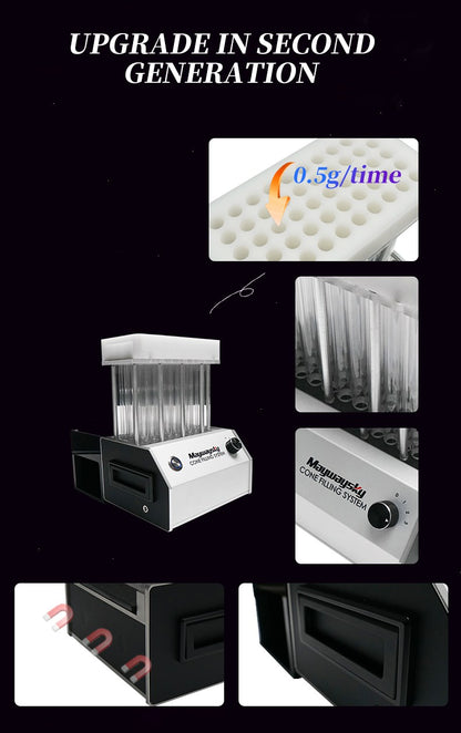 Maywaysky  Pre-rolle Cone Rolling Machine For 50pcs King Size 1 1/4 Cone Filling Machine