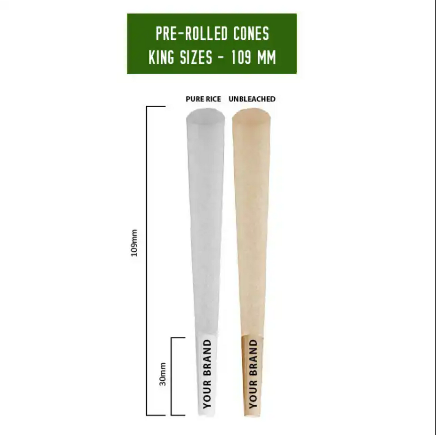 Maywaysky Pre-rolled Cone Classic King Size 84mm/98mm/109mm Cone Paper 1000pcs/box