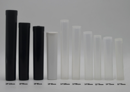 1000pcs/Carton Pre-roll cone Plastic Tube For King Size 109mm Cone Transparent Black White Storage Tube