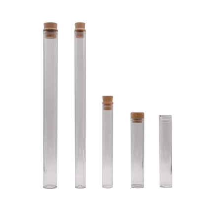 Maywaysky 1000pcs Acrylic Tube For Pre-rolled Cone 84mm/98mm/109mm Storage Tube With Wood Cork